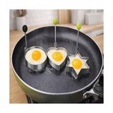 Canarino Kalp,yıldız,yuvarlak Şekilli Yumurta Kalıbı Saplı – Saplı Omlet ve Pancake Şekillendirici Kalıp | Yapışmaz Tavaya Uyumlu, Burger, Sandviç, Omlet ve Pancake Için Pişirme Halkası (3 Lü Set) - 1BW-Beyaz