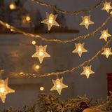 Canarino LED Işıklı 28'li Yıldız Işık Zinciri Dekoratif Fişli Aydınlatma Ev Dekorasyonu Süsleme Salon Oda Merdiven Balkon Süslemeleri Için Yılbaşı Eğlence Doğum Günlerine Özel Aydınlatma (10 Metre) - 1 m - 00 Beyaz