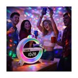 Canarino LED Işıklı Kablosuz Şarjlı Bluetooth Hoparlörlü Alarm Saati – Mükemmel Ses, Işık ve Konfor Tek Bir Cihazda! - 0,5 W - Altın