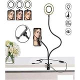 Canarino LED Ring Light Youtuber Light Stüdyo Işığı Akrobat Selfie LED Masa Lambası 3 In 1 Set - Ahşap