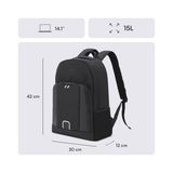 Canarino Luna Eco MCE-1211 Çevre Dostu Reflektörlü Laptop Sırt Çantası, Seyahat Sırt Çantası, MacBook Sırt Çantası, Erkek Kadın 14.1 Inç Bilgisayar Çantası, Siyah - 0 - 3 Yaş - 0 - Siyah