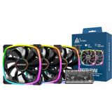 Canarino Montech Ax 120MM - Pwm Fan - Sessiz Performans - Yüksek Hızlı 1600PWM - Hdb Rulmanlı Üst Düzey Dayanıklılık - Çarpıcı Dış Halka Argb Aydınlatma Tasarımı - 6x6 Fan Hub'lı 3'ü 1 Arada Paket - 0 - Siyah