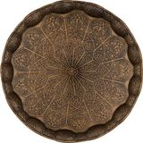 Canarino Osmanlı Motifli Metal Servis Tepsisi – 34,5 cm (13.6 Inç) – Kahve ve Çay Sunum Tepsisi – 5 Renk Seçeneği (Antik Yeşil) - Option-1 - 51R-Turuncu