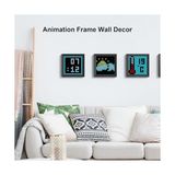 Canarino Pixoo - 16X16 LED Ekranlı Art Dijital Resim Çerçevesi App Kontrolü - Oyun Odası ve Komodin Için Serin Animasyon Çerçevesi Duvar/masa Montajı -Siyah - Acı Kahverengi
