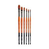 Canarino Radiant 6500 Filbert Serisi Premium Altın Sentetik Fırçalar, Akrilik, Yağlı Boya ve Için, 6'lı Set (Boyutlar: 2, 4, 6, 8, 10, 12) - Option-1