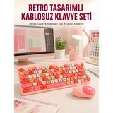 Canarino Renkli Retro Tuş Takımlı Klavye – 3 Cihaz Bağlantısı Medya Kısayol Tuşları Yeni Nesil