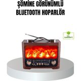 Canarino Solar Şarjlı Şömine Alev Efektli Bluetooth Hoparlör 7W Taşınabilir Ses Sistemi - Lisinya