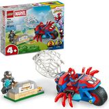 Canarino Spidey ve Inanılmaz Arkadaşları Motosikletli Spidey, Rhino’ya Karşı 11206-4 Yaş Üzeri Kız ve Erkek Çocuklar Için 2 Minifigür Içeren Yaratıcı Oyuncak Yapım Seti, Hediye Fikri (61 Parça) - 0 - Siyah