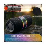 Canarino Taşınabilir Bluetooth Hoparlör - 10W Tws [manyetik Özellikli] Iki Parçaya Ayrılabilen Rgb Işıklı Ipx6 Suya Dayanıklı Type-C Şarjlı Kablosuz Speaker (Siyah) - 01-Siyah