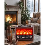 Canarino Taşınabilir Şömine Efektli Bluetooth Hoparlör Fm Radyo LED Işıklı Müzik Çalar - Lisinya