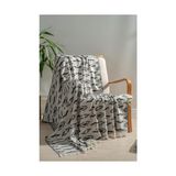 Canarino TEKSTIL%100 Pamuk Çok Amaçlı Örtü, Koltuk Şalı ve Tv Battaniyesi, 130X170 Cm, Dekoratif Ev Tekstili (Siyah, Reflaction) - 0,10 kg