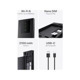 Canarino Tenda Mf3 Wifi Sabun, Sım 4g Lte Cat4, Kablosuz Wifi 6 AX300 Taşınabilir, Şarj Edilebilir Pil, Usb-C Bağlantı Noktası, Wpa3, Sım'li Wifi Hotspot, Yapılandırmasız, Tak ve Çalıştır - 1 TB - 1 GB