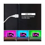 Canarino Tv Arkası Animasyonlu Rgb Şerit LED Seti Kumandalı 3 Metre - - 5V USB Girişli - 1 m - 00 Beyaz