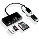 Canarino Type-C Micro USB 3in1 Sd Micrsd Kart Okuyucu Otg Çevirici Kablosu - Option-1