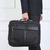 Canaris Laptop Evrak Çantası 17.3" Siyah Çelik Kasalı Notebook Çantası - Şifreli, Su Geçirmez, Sünger Destekli - BOY 35 cm - GENİŞLİK 11 cm - EN 46 cm