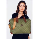 Canaris Nua Kapitone Premium Weekender Anne & Seyahat Organizer Çanta – Büyük Boy - Haki Yeşili