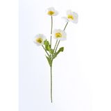 CANBOTANİK Yapay Çiçek 4lü Gelincik Dalı 60 cm Beyaz