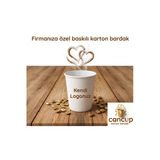 Cancup Karton Bardak 500 Adet 7 Oz Karton Bardak "Mutlu Bayramlar" Baskılı Tek Kullanımlık Sıcak & Soğuk Uyumlu