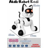 Canda Oyuncak Uzaktan Kumandalı Beyaz Şarjlı Interaktif Eğitici ve Öğretici Interaktif Akıllı Robot Kedi Beyaz