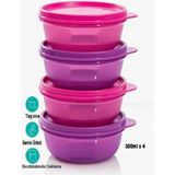 Candan Ticaret Tupperware Buzdolabı Saklama Kapları 4'lü Set (300 Ml)