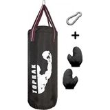 Candar 9-13 Yaş Boks Torbası 60CM Çocuk Boks Torbası Eldiven+Karabina Hediyeli Siyah