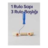 CANDENCE Kadife Moher Rulo 5 cm Rulo Sapı + 3 Adet Başlık – İz Bırakmayan Profesyonel Boya Rulosu, Vernik ve Mobilya Boyama İçin (Sehpa, Masa, Ahşap, Dolap, mutfak, tezgah boyası) sanatsal