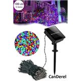Canderel 100 Ledli 12 Metre Solar Şerit Led Rgb Bahçe Dekorasyon Aydınlatma Led Renkli Işık Güneş Enerjili