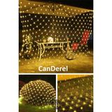 Canderel 3x3 Metre Günışığı File Ağ Perde LED Işık Fişli Eklenebilir Yılbaşı Dış Mekan ve Bahçe Aydınlatma - Gün Işığı
