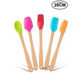 Canderel Isıya Dayanıklı Yanmaz Yapışmaz Silikon Bambu Spatula Seti 5 Parça