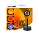 Canderel Kumandalı 16 Renk Gün Batımı Renkli Gökkuşağı Projeksiyon Lambası Fotoğraf Çekimi Usb Led Işık