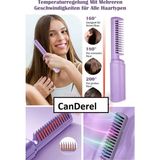 Canderel Mini Kablosuz Seramik Saç Düzleştirici Tarak Mor 12 Isı Kademesi ve Titanyum Plaka Özelliği