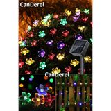 Canderel Papatya Çiçek Güneş Enerjili Solar Led Işık 7 Metre Dekoratif Rgb Yılbaşı Bahçe Balkon Ve Teras