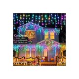 Canderel RGB Led Işık 8 Fonksiyonlu Perde Led Işık 4 Metre Genişlik 50x60x70 Saçak RGB - 96 Ledli Saçaklı Led