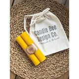 Candle Bee Design 2'li Orta Boy Şamdan Doğal Balmumu - Sarı