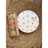 Candle Bee Design Yılbaşı Geyik Temalı Mum Altlığı ve 4'lü Balmumu Tealight Set - Beyaz