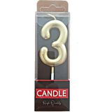 Candle Butedo Pasta Mumu - Altın - 3 Rakamı - Renkli - 1 Adet