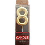 Candle Butedo Pasta Mumu - Altın - 8 Rakamı - Renkli - 1 Adet