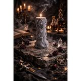 Candle Grey Bloom, Gri Zarafet, Okyanus Kokulu Dekoratif 2 Adet Mum & Kandil