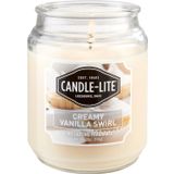 Candle-lite Kokulu Mumlar, Kremalı Vanilyalı Girdap Kokusu, Bir 18 oz. 110 Saat Yanma Süresi ile Tek Fitil Aromaterapi Mum, Kirli Beyaz Renk