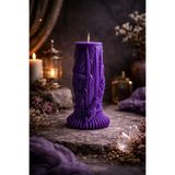 Candle Pillar Of Grace, Zarafetin Sütunu Lavanta Kokulu Dekoratif 2 Adet Mor Mum & Kandil