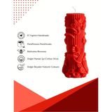 Candle Red Bloom, Kırmızı Zarafet, Dekoratif 2 Adet Vanilya Kokulu Mum & Kandil
