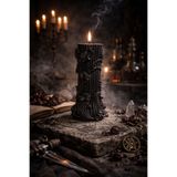 Candle Shadow Bloom, Siyah Zarafet, Karanfil Kokulu Dekoratif 2 Adet Siyah Mum & Kandil