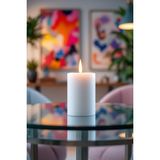 Candle Vase El Işçiliği Hand Made Kütük Silindir Mum Beyaz Renk 5 cm Genişlik 10 cm Uzunluk Lavanta Kokulu - 10 cm lavanta