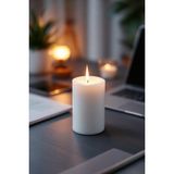 Candle Vase El Işçiliği Hand Made Kütük Silindir Mum Beyaz Renk 5 cm Genişlik 15 cm Uzunluk Kahve Aroması Kokulu - 15 cm Kahve