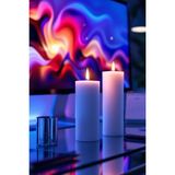 Candle Vase El Işçiliği Hand Made Kütük Silindir Mum Beyaz Renk 5 cm Genişlik 20 cm Uzunluk Lavanta Kokulu - 20 cm lavanta