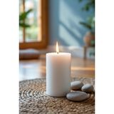 Candle Vase El Işçiliği Hand Made Kütük Silindir Mum Beyaz Renk 5 cm Genişlik 20 cm Uzunluk Sandal Ağacı Kokulu - 20 cm Sandal Ağacı