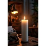 Candle Vase El Işçiliği Hand Made Kütük Silindir Mum Beyaz Renk 5 cm Genişlik 20 cm Uzunluk Vanilya Kokulu - 20 cm Vanilya