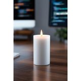 Candle Vase El Işçiliği Hand Made Kütük Silindir Mum Beyaz Renk 5 cm Genişlik 25 cm Uzunluk Gül Kokulu - 25 cm Gül