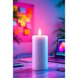 Candle Vase El Işçiliği Hand Made Kütük Silindir Mum Beyaz Renk 5 cm Genişlik 25 cm Uzunluk Sandal Ağacı Kokulu - 25 cm Sandal Ağacı
