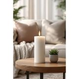Candle Vase El Işçiliği Hand Made Kütük Silindir Mum Beyaz Renk 5 cm Genişlik 30 cm Uzunluk Sandal Ağacı Kokulu - 30 cm Sandal Ağacı